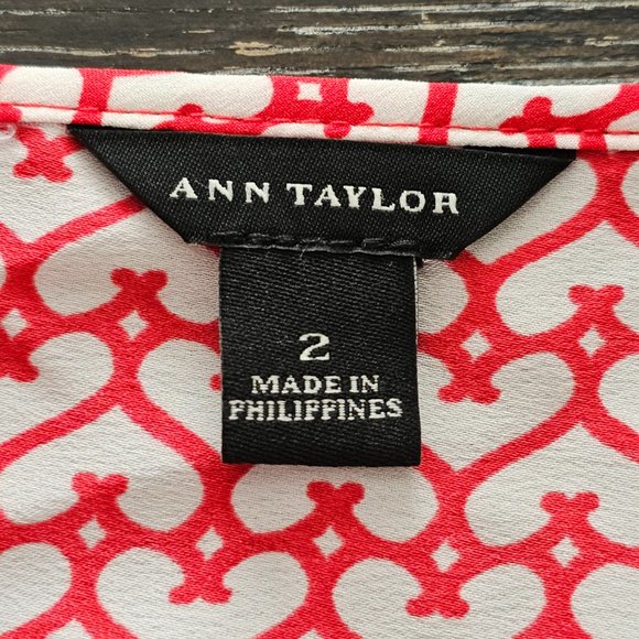 EUC *Ann Taylor* Women's Silky Spaghetti Straps Red Hearts Mini Dress 2 - Picture 13 of 13